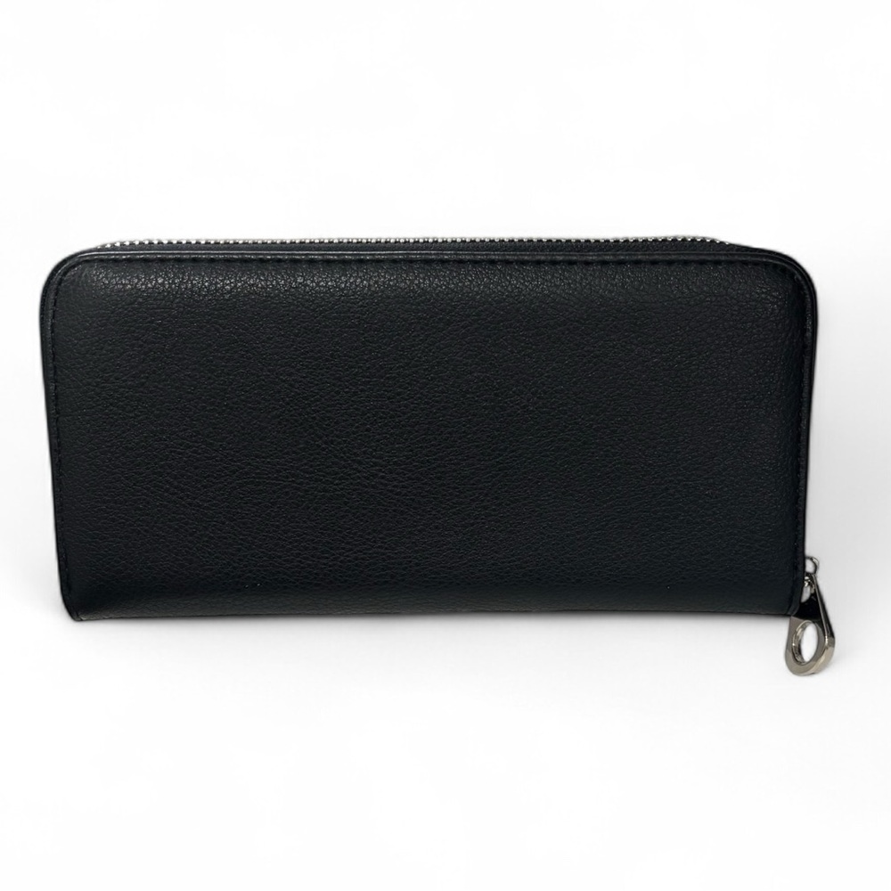 Studded Black Wallet with Motorcycle Design - Picture 3 of 4
